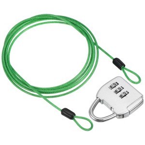 Unique Bargains Double Loop Luggage Security Steel Cable with 3-Digit Combination Lock - 1 of 4