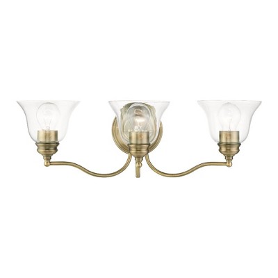 Livex Lighting Moreland 3 - Light Vanity in  Antique Brass
