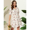 INSPIRE CHIC Women's Floral Ruffle Wrap Self-Tie Mini Short Sleeve Dresses - 2 of 4