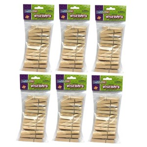 Creativity Street® Spring Clothespins, Natural, Large, 2.75", 24 Per Pack, 6 Packs - 1 of 2