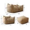 Teddy Lazy Sofa Bean Bag Couch, Comfy Lazy Sofa Chair with Ottoman for Adults, Single Seat or Love Seat for Living Room, Apartment – Cuddlewood - 4 of 4