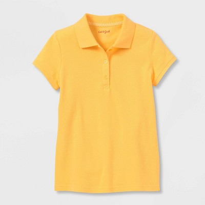 Girls' Short Sleeve Pique Uniform Polo Shirt - Cat & Jack™ Yellow
