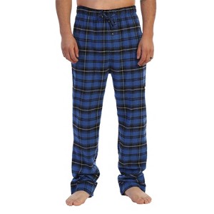 Gioberti Men's Yarn-Dye Brushed Flannel Pajama Pants, Elastic Waist - 1 of 4