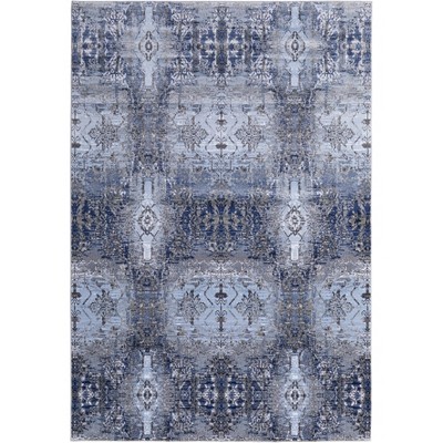 Gaspar Modern Damask Blue/Gray/Taupe Area Rug