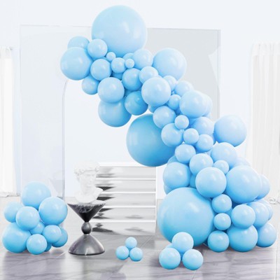 PartyWoo Balloons Light Blue Baby Pastel Sky Aqua 18 12 10 5 Inch 85 pcs