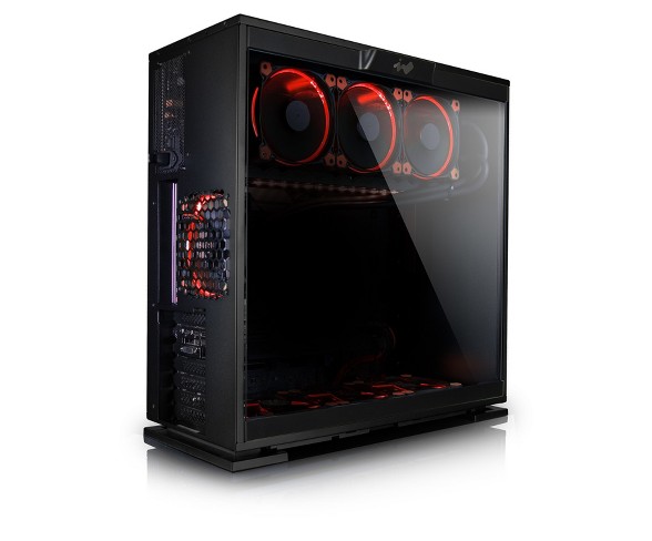 CybertronPC CLX SET GXH7405T Gaming PC with Liquid-Cooled Intel i7-7700K Processor, NVIDIA GeForce GTX 1080 Ti Graphics - Black/Red