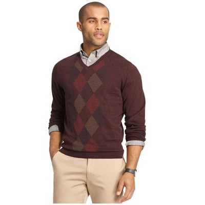 Van Heusen Mens Feeder-Stripe Diamond V Neck Pullover Sweater