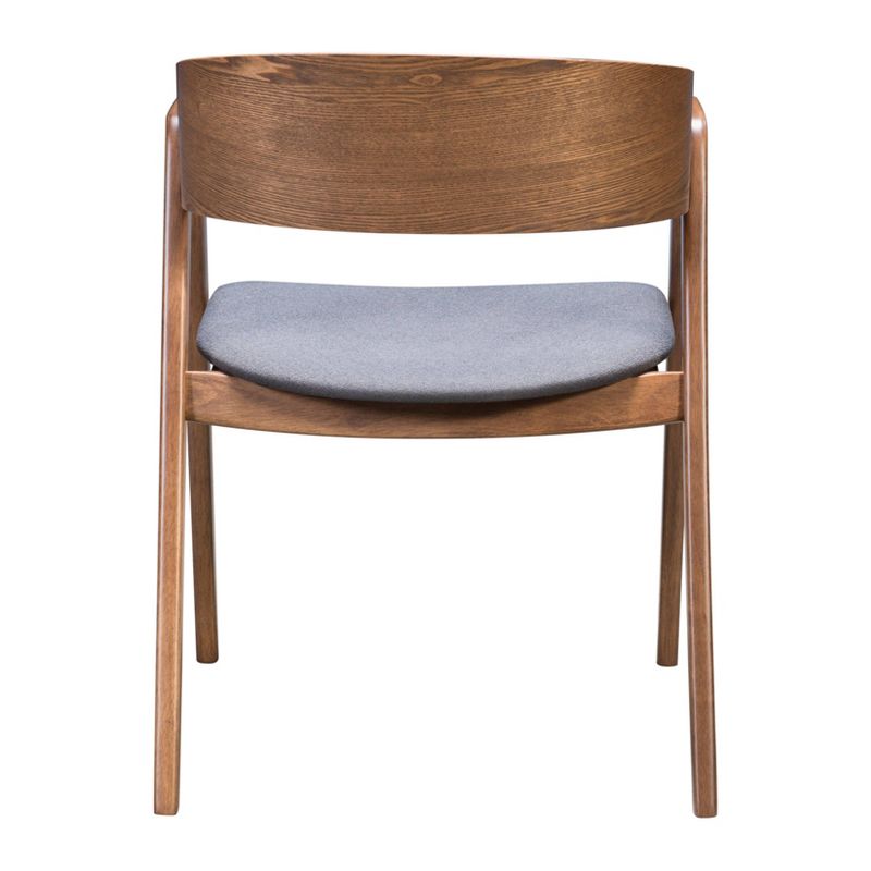 Set of 2 Mid-Century Modern Dining Chair Walnut/Dark Gray - ZM Home, 5 of 9