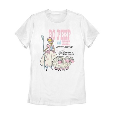 Toy Story Womens Toy Story Bo Peep Slim Fit Short Sleeve Crew Graphic Tee - White Medium