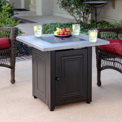 Wakefield Black and Grey Steel Gas Fire Pit Table