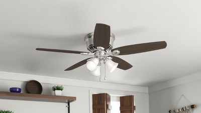 Hunter Low Profile 52" Bronze Ceiling Fan with LED Light and Remote Control
