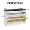 31.5" Shoe Storage Bench with Flip Drawer and PU Cushion, Shoe Organizer Cabinet, Slim Shoe Bench for Entryway Hallway Bedroom, Living Room - 2 of 4