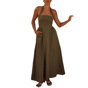 slim fit dress slacks Gillian Maxi Dress in Emerald Green – Lace & Beads main image 0