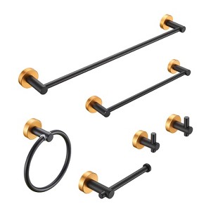 Rbied 6-Piece Thicken Space Aluminum Bathroom Hardware Set (Towel Bar/Towel Ring/Paper Holder/Hook) - 1 of 4