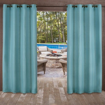 Delano Indoor/Outdoor Heavy Textured Grommet Top Light Filtering Window Curtain Panels - Exclusive Home