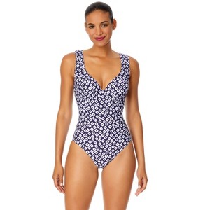 Women's Shibori Geo Underwire Panel One Piece Swimsuit - 1 of 4