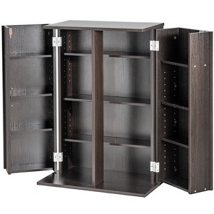 VEVOR Media Storage Cabinet, DVD Cabinet with Doors and Shelves, CD Storage Holds up to 576 CDs, Adjustable DVD Shelf, Brown - 1 of 4