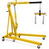 Engine Hoist, Cherry Picker - 2 Ton/4400 LB Heavy Duty with Leveler, Telescopic Boom & 6 Wheels, Folding Portable Lift for Garage Auto Shop - 2 of 4