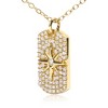 Haus of Brilliance 18K Yellow Gold Plated Silver 3/8 Cttw Diamond North Star Dog Tag Pendant - 3 of 4