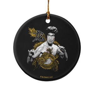 Bruce Lee Golden Dragon Porcelain Holiday Christmas Tree Ornament  2.8" (7.1 cm) - 1 of 4