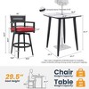 UNISOAR Modern 5PC Outdoor Patio Bar Set,Rounded Square Sintered Stone Table & 4 Swivel Bar Chairs,Non-Rust Aluminum Frame, Marble-Inspired Top - 4 of 4