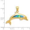 Black Bow Jewelry 14k Yellow Gold & Imitation Opal Dolphin Pendant - 4 of 4