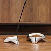 Nambe Pet Small Triangular Enameled Pet Bowl with Non-Slip Grips, Made with Nambe Alloy, Designed by Karim Rashid,	7" L x 7" W x 1.5" H - 3 of 4