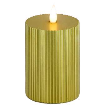 9" HGTV LED Real Motion Flameless Gold Candle With Remote Warm White Lights - National Tree Company