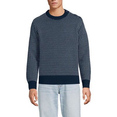 Lands' End Men's Button Up Crewneck Sweater