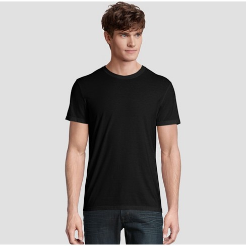 Hanes Premium Men's Short Sleeve Black Label Crewneck T-shirt - Black S ...