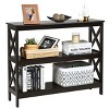 Tangkula Industrial 3-Tier Console Table X-Design Bookshelf Narrow Accent Table Black/Brown - 4 of 4