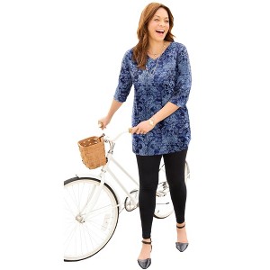 Catherines Easy Fit 3/4-Sleeve V-Neck Tunic - 1 of 4