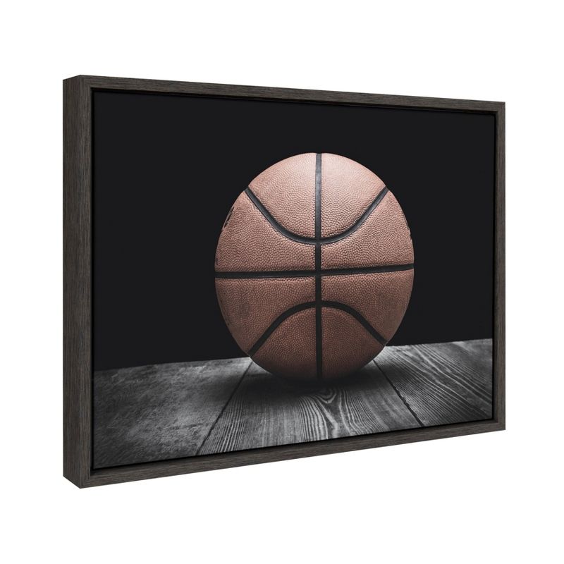 18&#34; x 24&#34; Sylvie Vintage Basketball Framed Canvas By Shawn St. Peter Gray - DesignOvation, 3 of 10