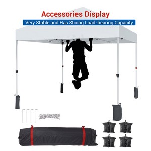 Folding Tent with Center Lock Patent, 95g/M2 PU Coated Oxford Cloth, Waterproof 1000mm, Iron Pipe Frame 0.6mm, Silver Coated Tent - 1 of 4