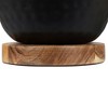 Northlight Iron and Foil Pillar Candle Holder with Wooden Base - 9.25" - Black and Gold - 4 of 4