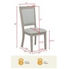 Best Master Furnture,Timbria Transitional Upholstered Dining Chairs, Set of 2, Oak/Grey - 4 of 4