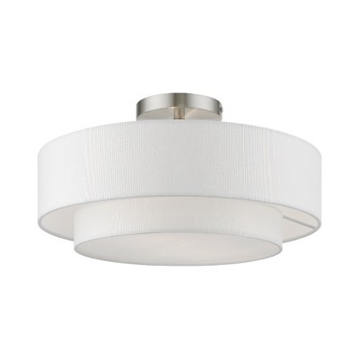 Livex Lighting Meridian 2 - Light Semi-Flush Mount in  Brushed Nickel