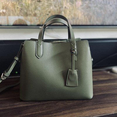 Triple Compartment Satchel Handbag - A New Day™ Olive Green : Target