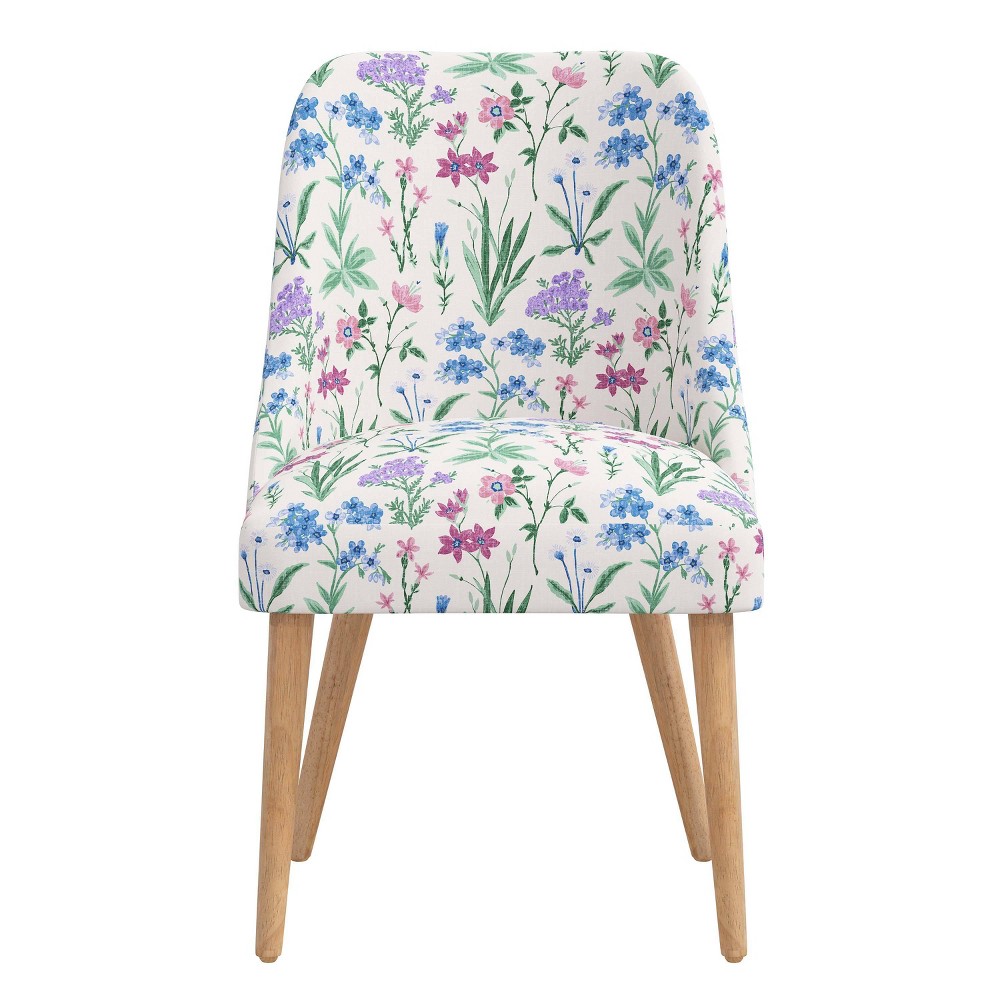 Photos - Dining Table Skyline Furniture Sherrie Dining Chair in Botanical White Floral: Mid-Cent