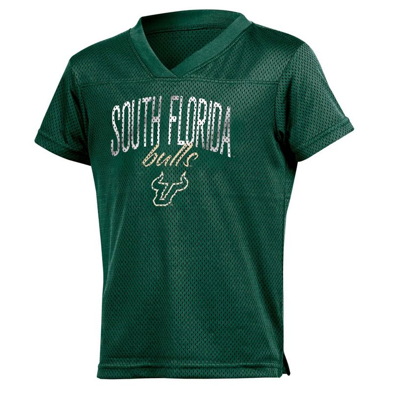 NCAA South Florida Bulls Girls&#39; Mesh T-Shirt Jersey, 1 of 4