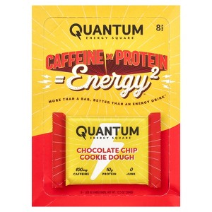 Quantum Energy Square Chocolate Chip Cookie Dough, 8 Bars, 1.69 oz (48 g) Each - 1 of 4