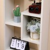 Vynxaria Freestanding 5-Cube Wood Open Bookcase: Rectangular Storage Shelf with Keyhole Hangers for Home Office D¨¦cor - 3 of 4