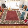 Washable Christmas Area Rug, Soft Non Slip Home Decor Carpet, Low Pile Winter Holiday Bordered Rugs with Pinecone Print for Living Room Bedroom - 3 of 4