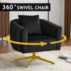 Karl Home Metal Leg Velvet Swivel Chair - 2 of 4