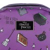 Disney Hocus Pocus Spell Book Binx Cauldron AOP Faux Leather Mini Backpack Bag Purple - 3 of 4