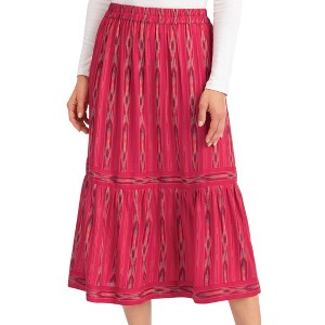 Collections Etc Southwest Print Elasticized Waist Tiered Skirt - 1 of 4