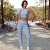 Anna-Kaci Active Women's High Waist Full Length Leggings with Ribbed Waistband - 2 of 4