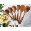BRINJOY Wooden Kitchen Utensil Set, 6-Piece Wooden Cooking Spoons and Serving Spoons for Nonstick Cookware - 2 of 4