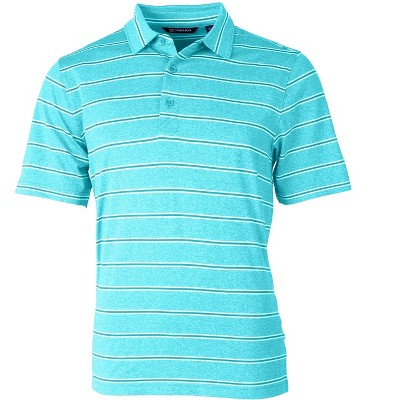 Cutter & Buck Forge Heathered Stripe Stretch Mens Polo Shirt - Submerge ...