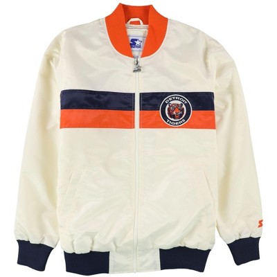 STARTER Mens Detroit Tigers Jacket, Off-White, Large (Regular)